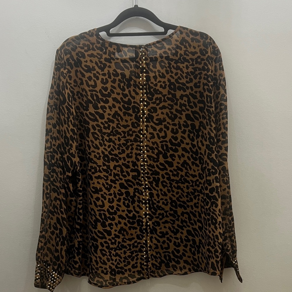 Focus 2000 Leopard Print long sleeves Blouse in Brown and Black - Picture 6 of 7